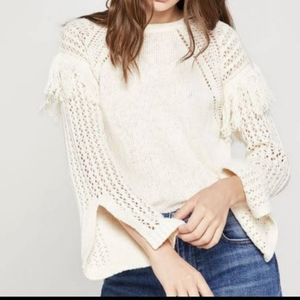 BCBG Fringe Sweater with Bell Sleeves
